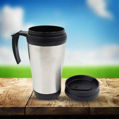 Stainless Steel Vacuum Glass Insulated Glass Coffee Cups (With Lid & Handle / 1 pc)