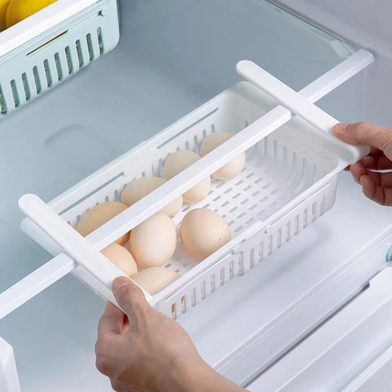 113 Adjustable Fridge Storage Basket, Fridge Racks Tray Sliding Storage Racks DeoDap