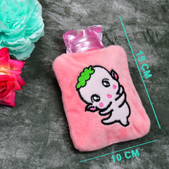 6532 Pink Cartoon small Hot Water Bag with Cover for Pain Relief, Neck, Shoulder Pain and Hand, Feet Warmer, Menstrual Cramps. DeoDap