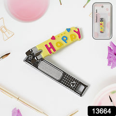 Cute Nail Clipper with Nail Catcher, Nail File - Stainless Steel (1 Pc)