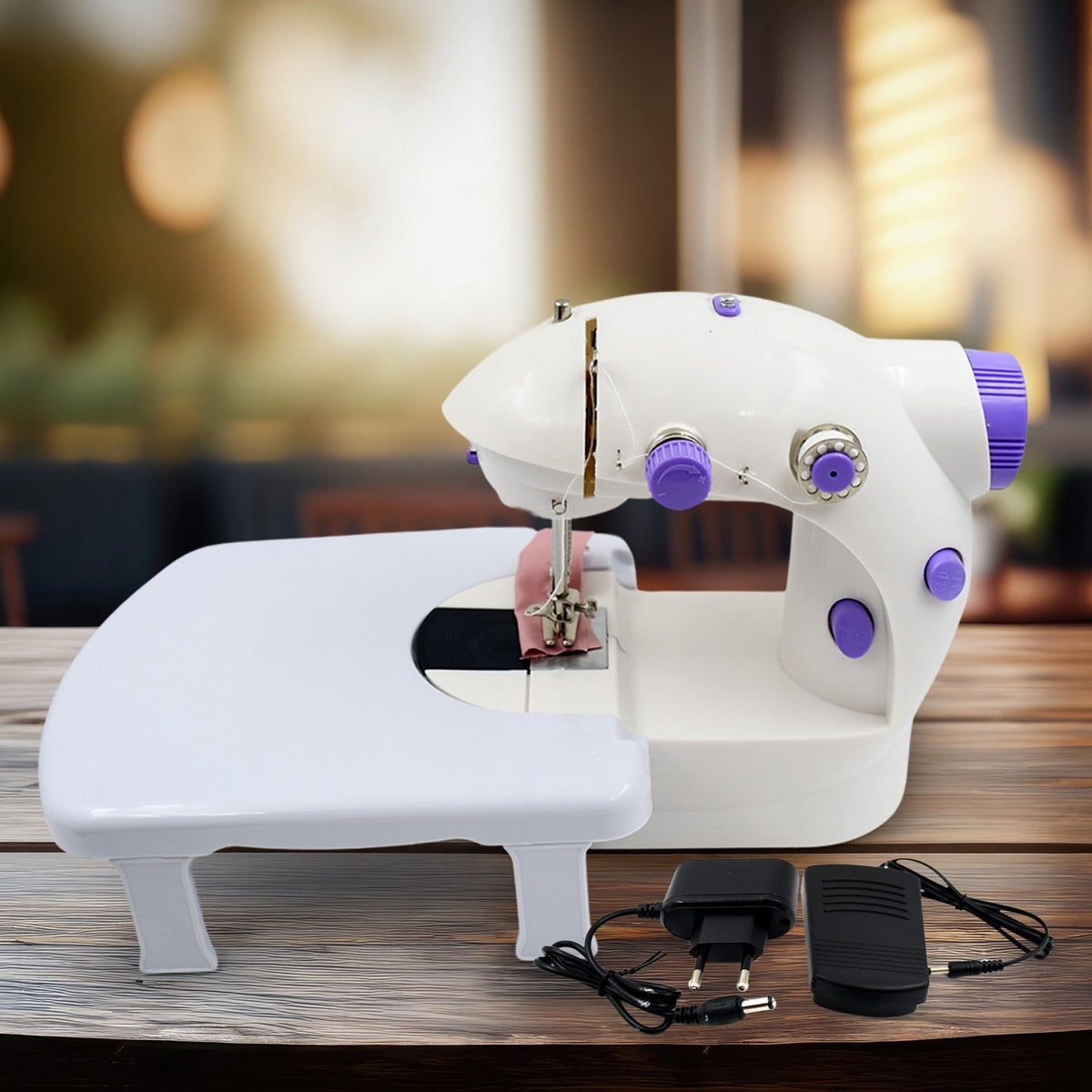 12917 Home Tailoring Sewing Machine With Extension Table Set, Foot Pedal, Adapter Mini Electric Silai Machine, Portable Stitching Machine/Tailoring Machine