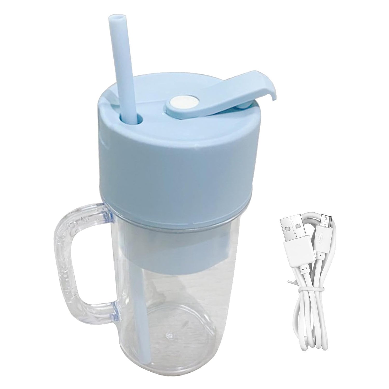5841 2 In1 Portable Crusher Juicer With Handle & Straw for Smoothie Sipper USB Rechargeable (340 ml) 6 Stainless Steel Blades Compact Juicer Mixer, Juicer Portable Fresh Juice Blender Portable Electric Juicer ( 340 ML )