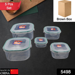 5498 Kitchen Containers Set, Fridge Storage Boxes, Plastic Containers for Kitchen Organizer, Kitchen Accessories Items for Storage Organizer, Snap-Seal (lunch box/storage organizer) (5 Ps Set)