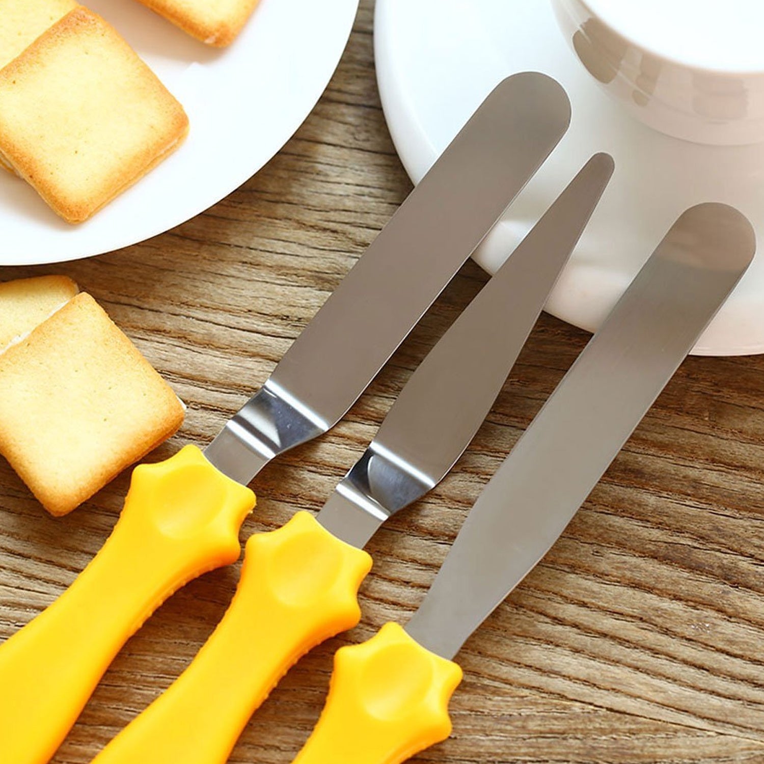 2805 MULTI-FUNCTION STAINLESS STEEL CAKE ICING SPATULA FLAT ANGULAR TRIANGLE PALLET KNIFE SET DeoDap