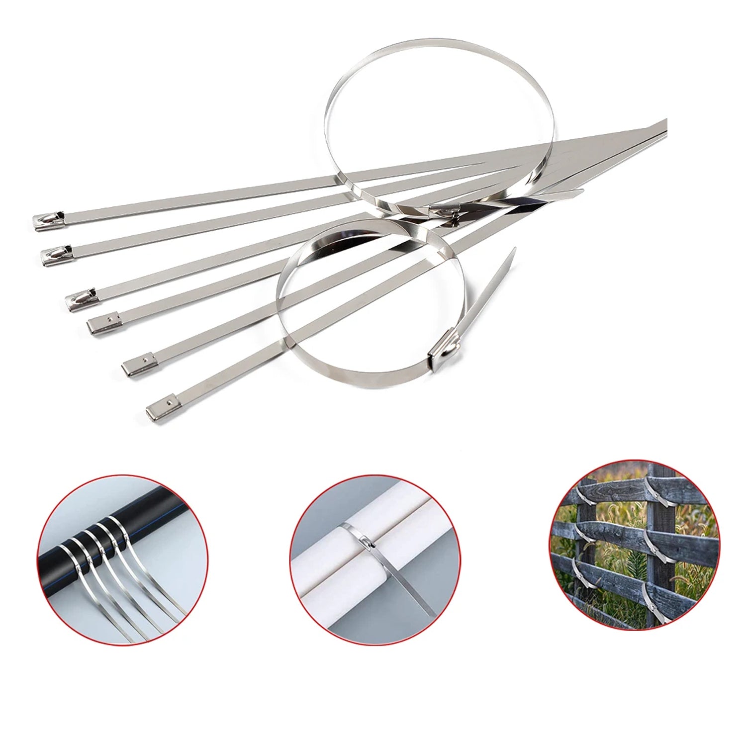 Multipurpose Stainless Steel Cable TIE (10 pcs Set / 4.6x200MM)