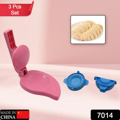 7014 Puri Press & Dough Press Set Dumpling Dough Press Pastry Maker Mould Mold & Puri Press Maker High Quality Kitchen Product Use For Gujiya Making     ( 3 Pcs Set )