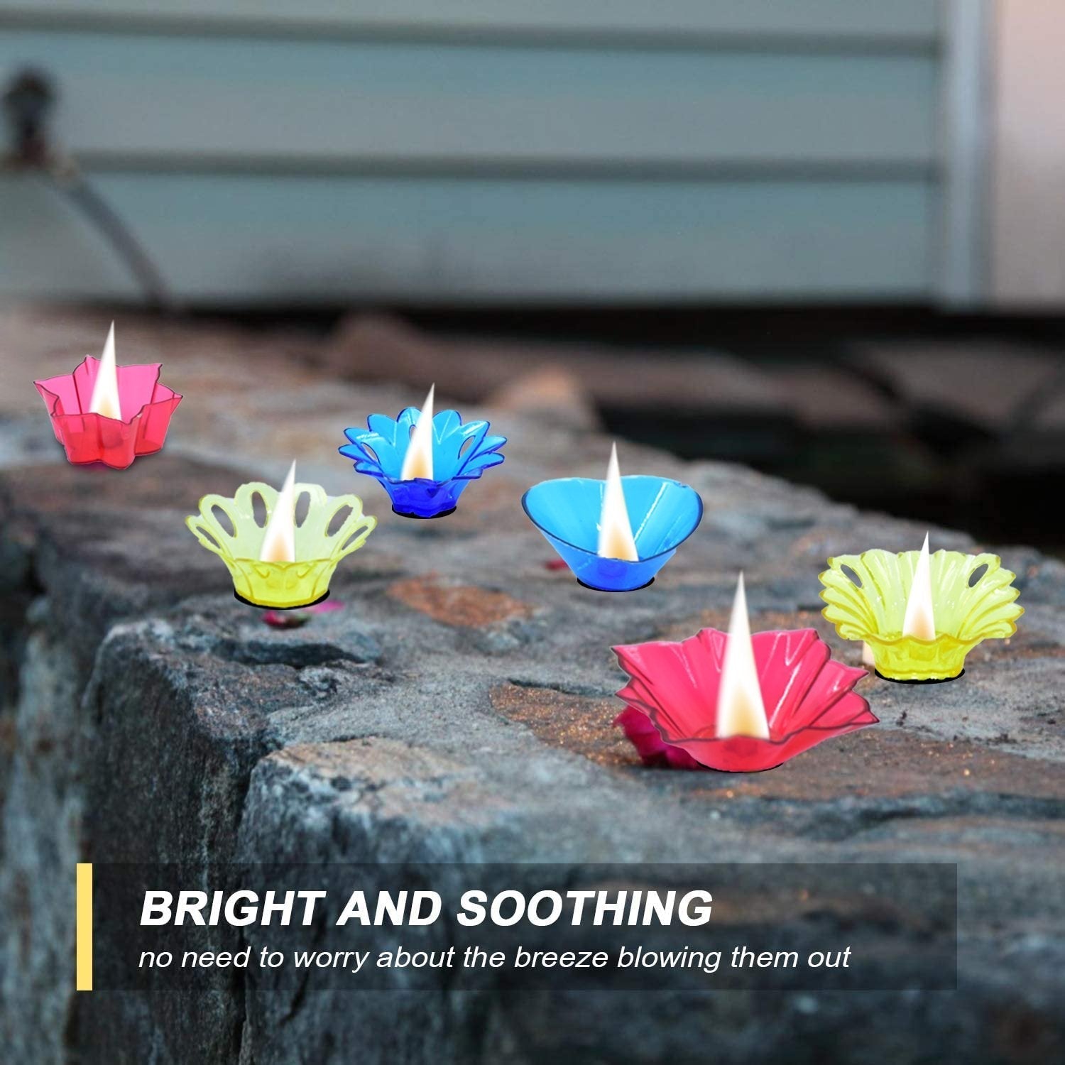 6004 Plastic Candle Cup with Multi Shape  (Multicolor) DeoDap