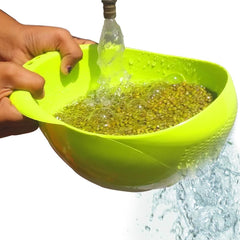 0081 Virgin Rice Bowl Durable Plastic Strainer ,Water Strainer | Vegetable & Fruits Washing Bowl