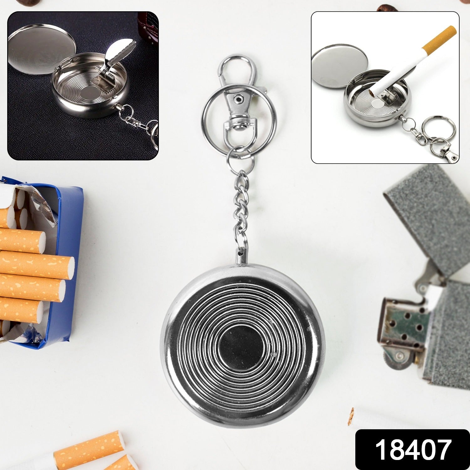 Mini Pocket SS Ashtray with keyring (1pc)