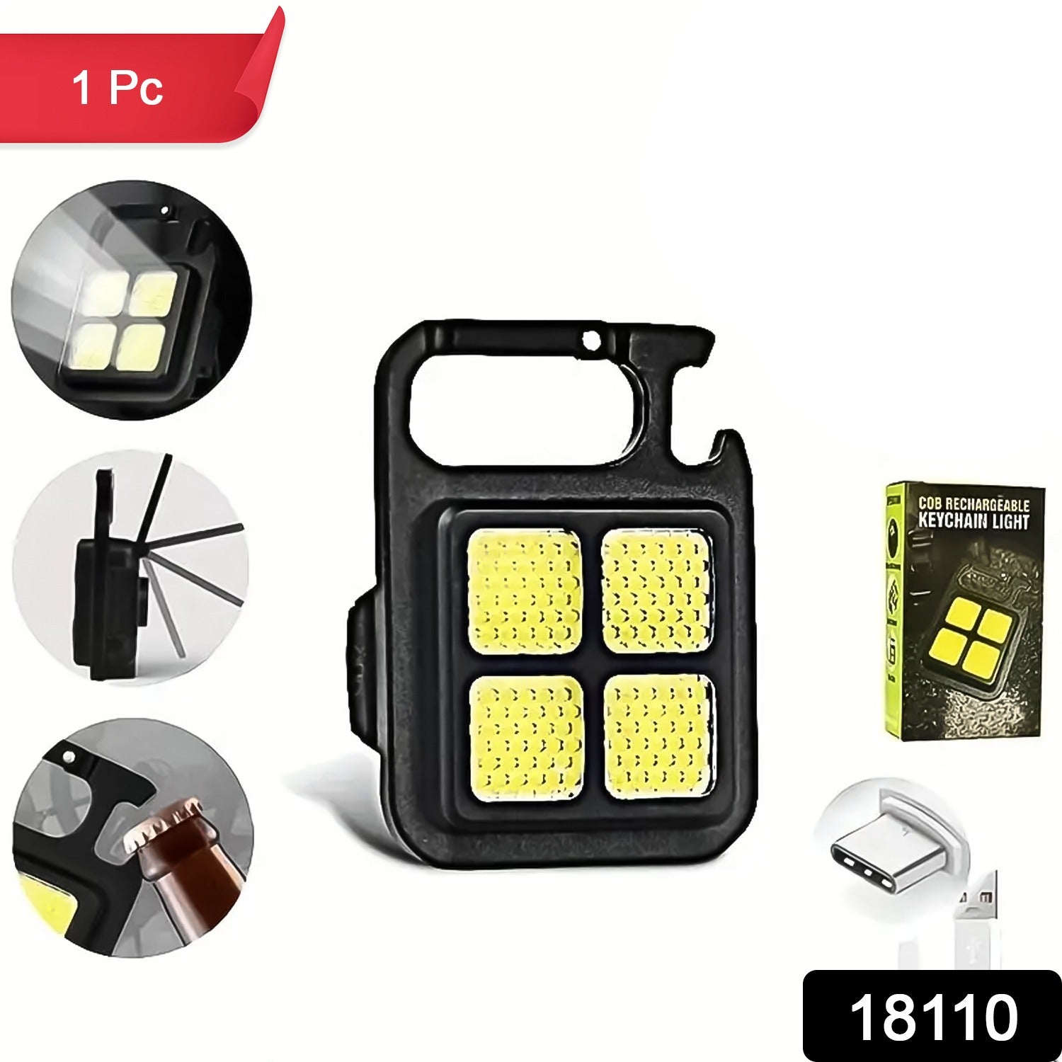 4 Led Mini Keychain Light (1 Pc)