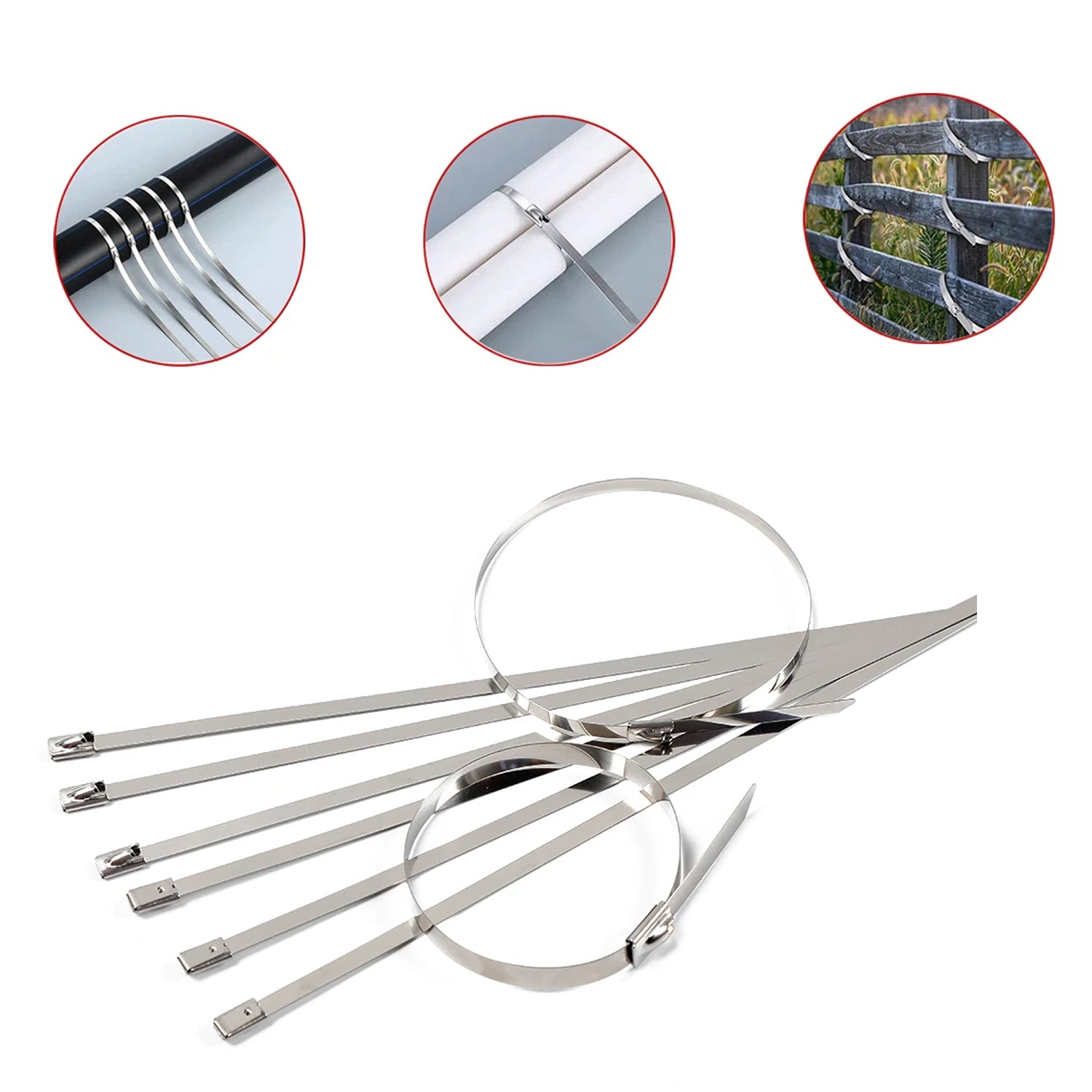 Multipurpose Stainless Steel Cable TIE (10 pcs Set / 4.6x200MM)