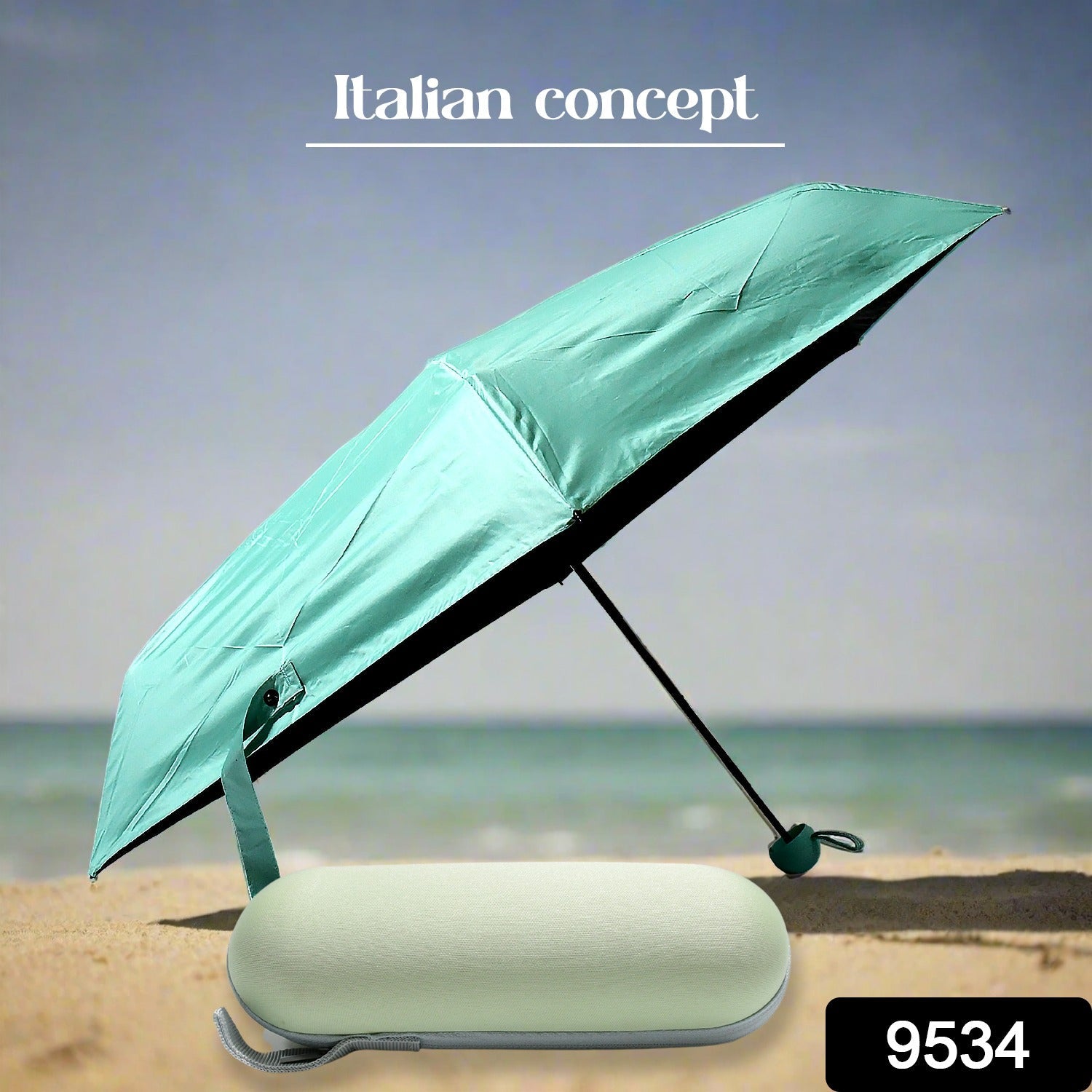 9534 5 Fold Manual Open Umbrella With Capsule Case | Windproof, Sunproof & Rainproof with Sturdy Steel Shaft & Wrist Straps | Easy to Hold & Carry | Umbrella for Women, Men & Kids 