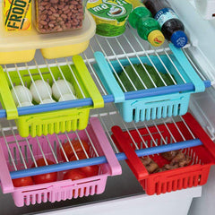 5338 Virgin Freeze Storage Unbreakable Adjustable Multi Color Tray with Extra Storage | Easy to Remove, Easy to Clean | Pack of 4 Tray DeoDap