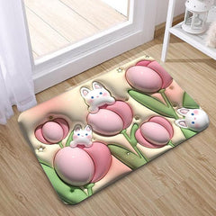 4598A Stone Bath Mat Non Slip Anti Mould 3D Absorbent Bath Mats for Bathroom Stone Bath Mat Quick Dry Shower Mat (60X39CM)