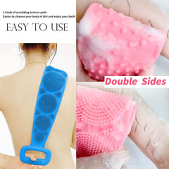 7274  Low Quality Bath Body Brush Towel Eco-Friendly Back Scrubber Shower Brush Silicone Bath Body Brush Towel Body Cleaning Bathroom Shower Strap