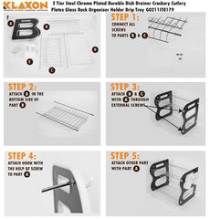 7792 DISH DRAINER TWO LAYER DISH DRYING RACK WITH DRAIN BOARD