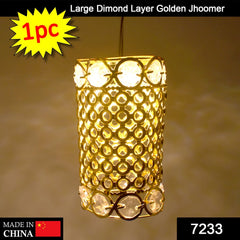 7233 Large Dimond Layer Golden Jhoomer For Home Decoration DeoDap