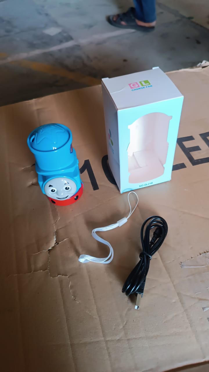 Plug-and-Play Cartoon Mini Fan in Train Character Design