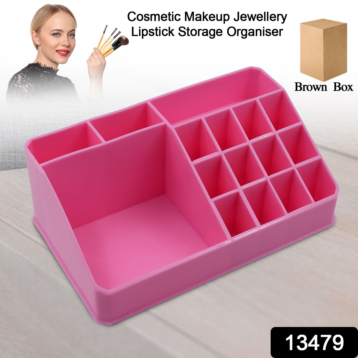 Makeup Organiser Cosmetic Makeup Lipstick Storage Box with Drawer Plastic Case Holder Skin Care Products (1 Pc)