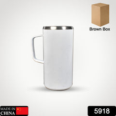 5918 STEEL BIG COFFEE MUG PREMIUM CUP FOR COFFEE TEA COCOA, CAMPING MUGS WITH HANDLE, PORTABLE & EASY CLEAN (1Pc)