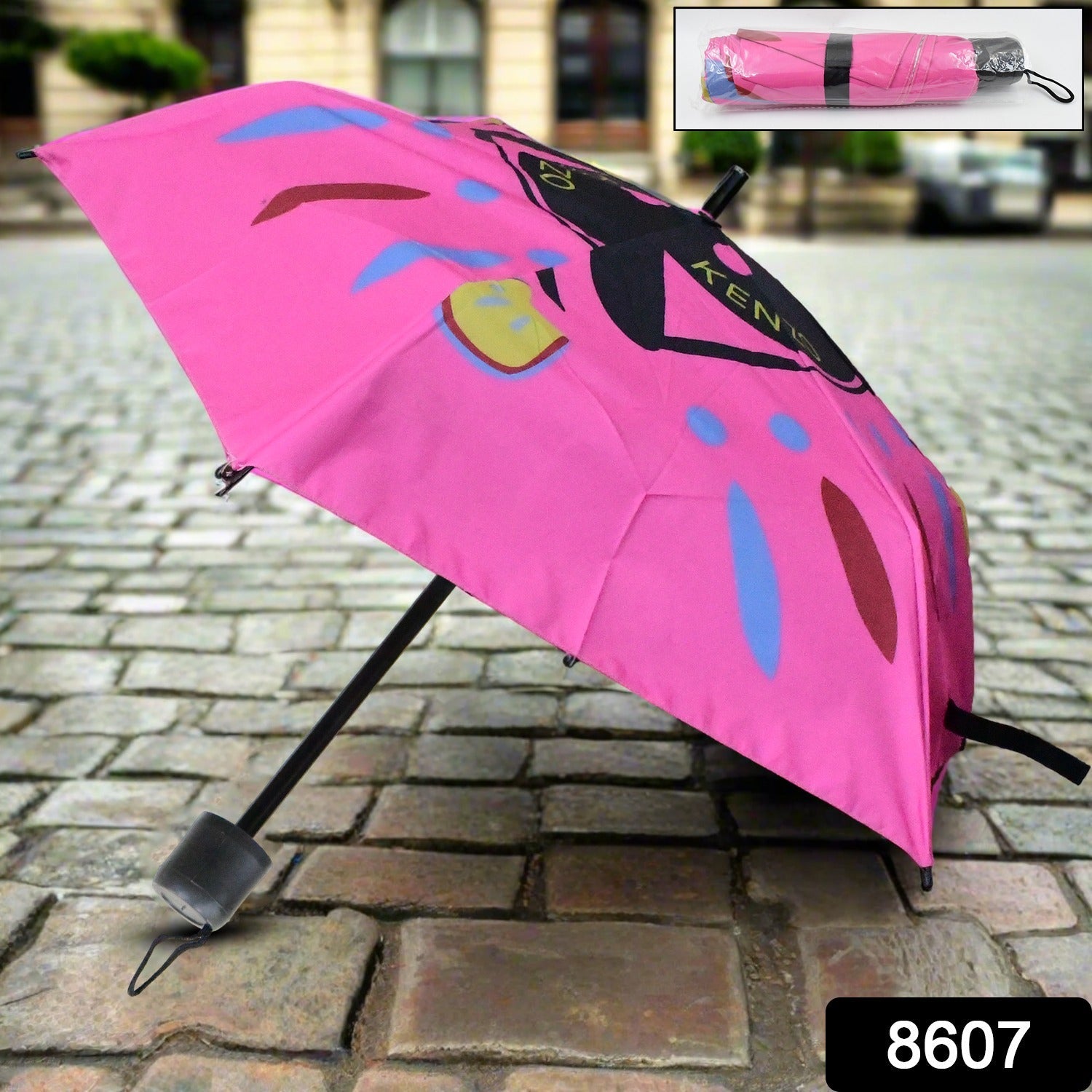 3-Fold Sun & Rain Protective Foldable Umbrella (1 Pc)