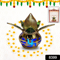 Gold Plated Eco Friendly LED Kalash  for Pooja Mandir (1 pc / Multicolor LED)