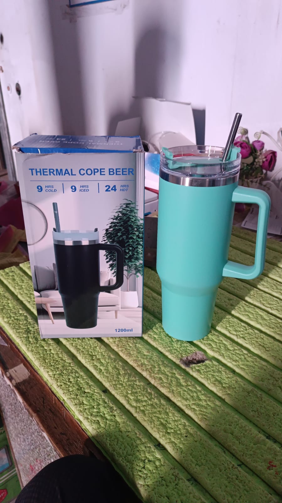 1200 ML Insulated Tumbler with Lid and Straw, Thermal Cope Beer (1200ml / 1 Pc)