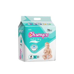 0958 Champs Soft and Dry Baby Diaper Pants  62 Pcs (Large Size  L62)