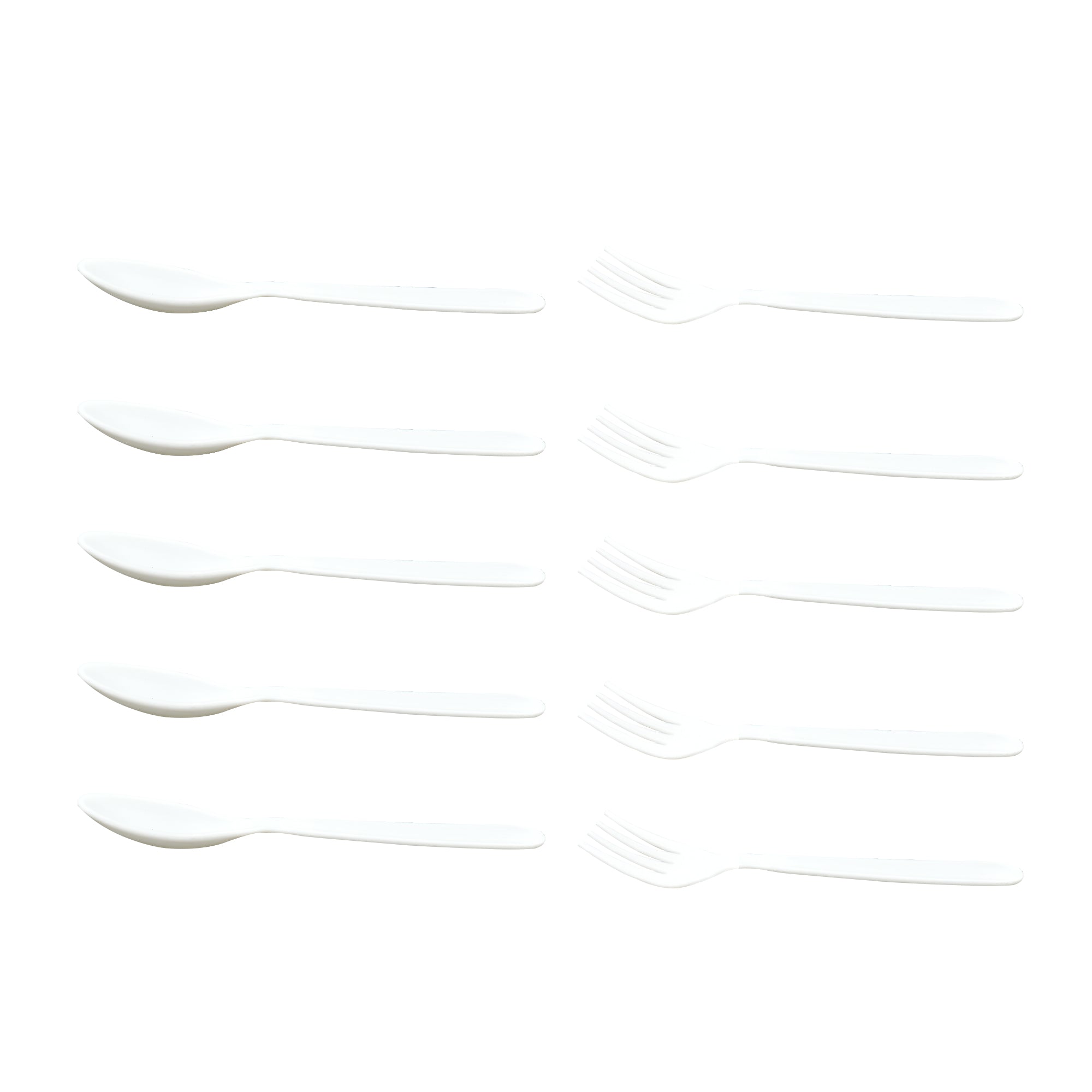 2422 Dinnerware Cutlery Premium Plastic Spoon And Fork Set - 10 pcs DeoDap