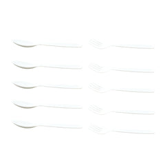 2422 Dinnerware Cutlery Premium Plastic Spoon And Fork Set - 10 pcs DeoDap