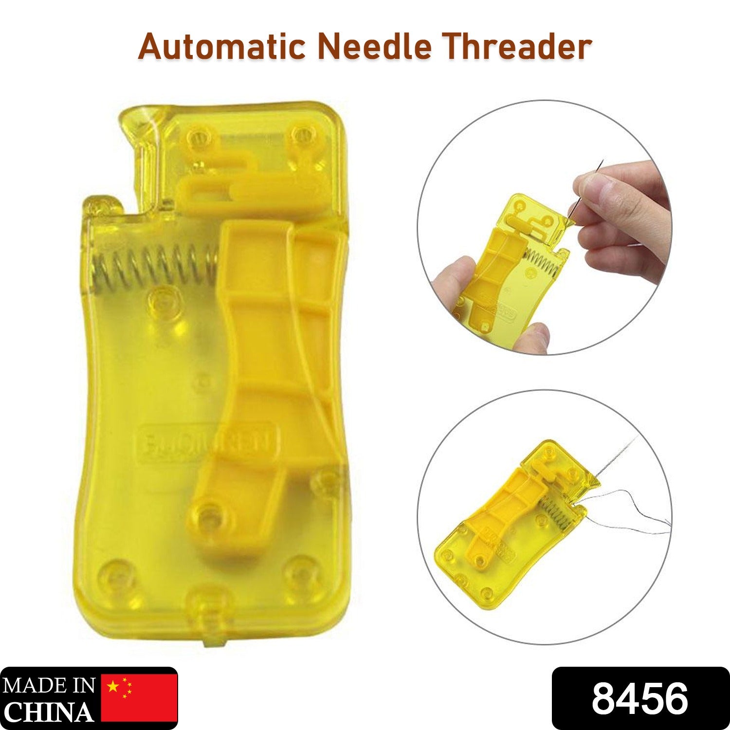 8456 Needle Threader, Stylish Appearance Comfortable Grip Lightweight Portable Automatic Needle Threader for Sewing for Home (1 Pc)