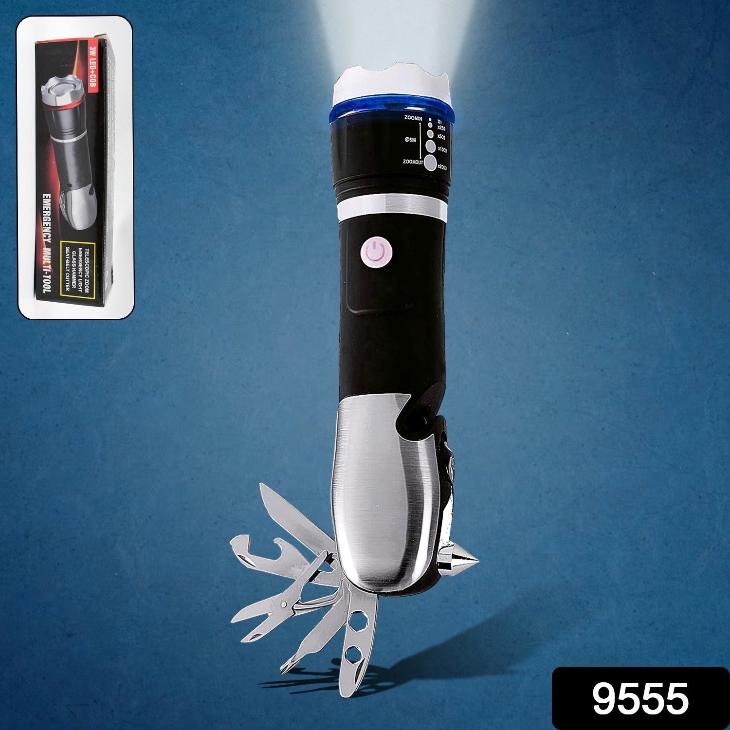 Battery Operated Multi Tool Led Flashlight, All in One Tool Light (1 Pc / Battery Not Included)