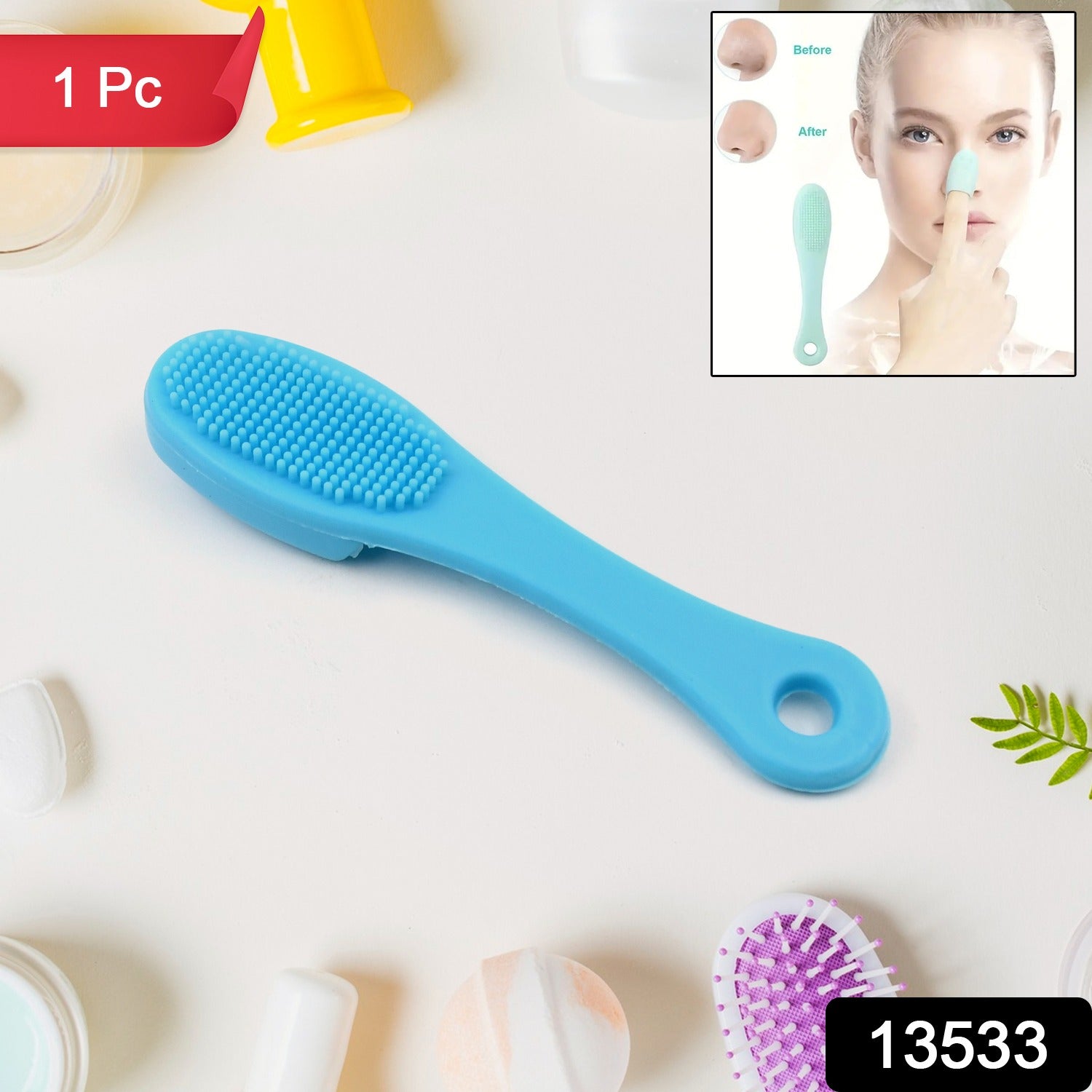 Silicone Makeup cleaning tool, finger wash Face Scrubber Facial Cleansing Brush (1 Pc / Mix Color)