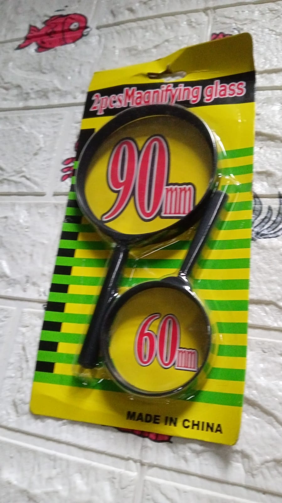 9145 Magnifying glass Lens - reading aid made of glass - real glass magnifying glass that can be used on both sides - glass breakage-proof magnifying glass, Protect Eyes, 90mm & 60mm (2pc Set)