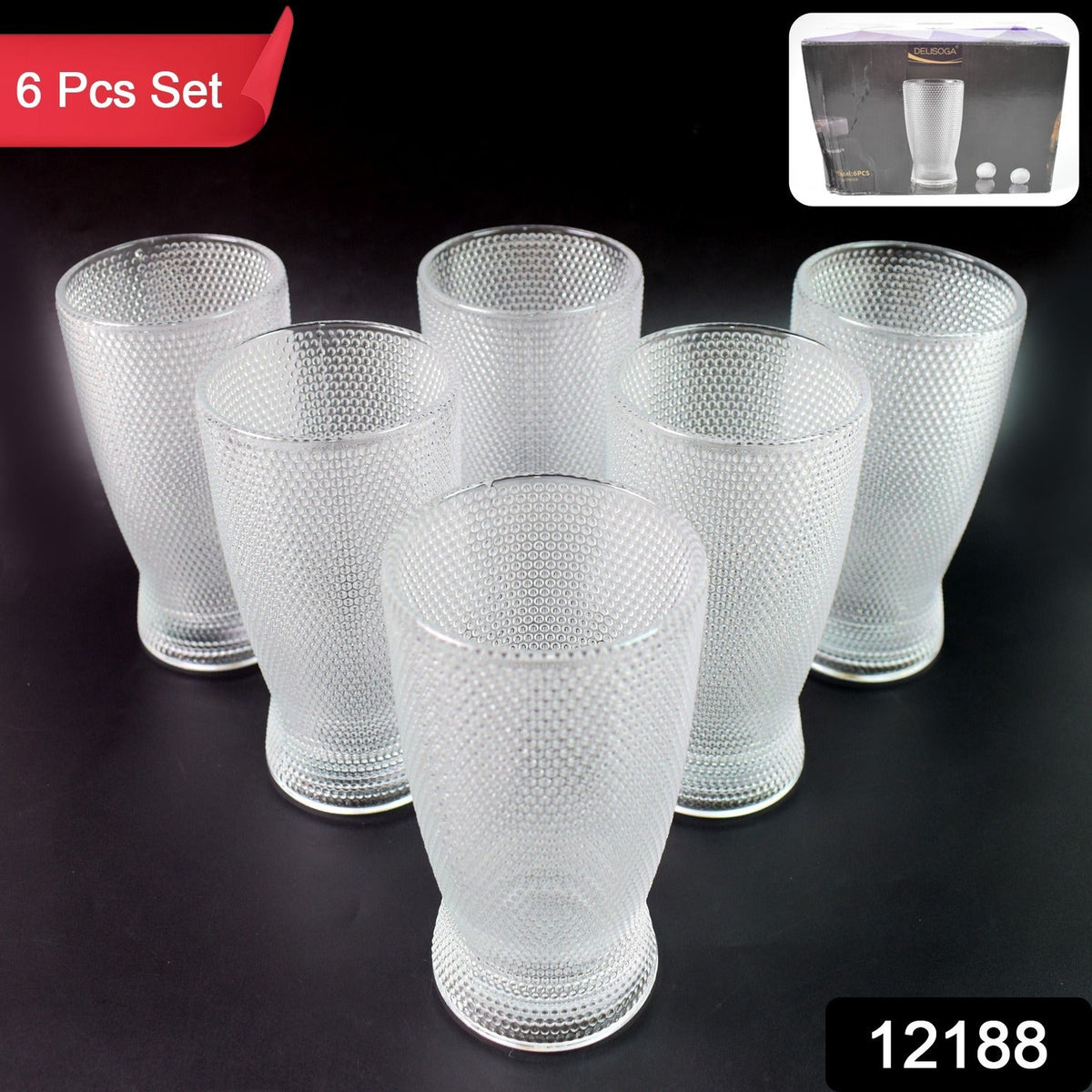 Juice water Glass Tumbler (Set of 6pcs)