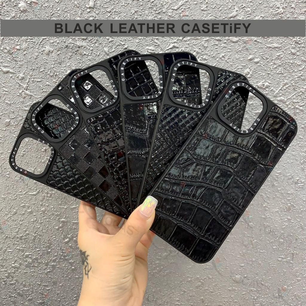 Black Leather Hard Case For Realme