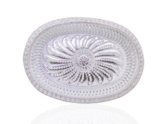 2090 Multipurpose Royal Design Oval Silver Gift Tray DeoDap