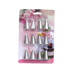 4641 Cake Decorating Stainless Steel Nozzle (12pcs) DeoDap