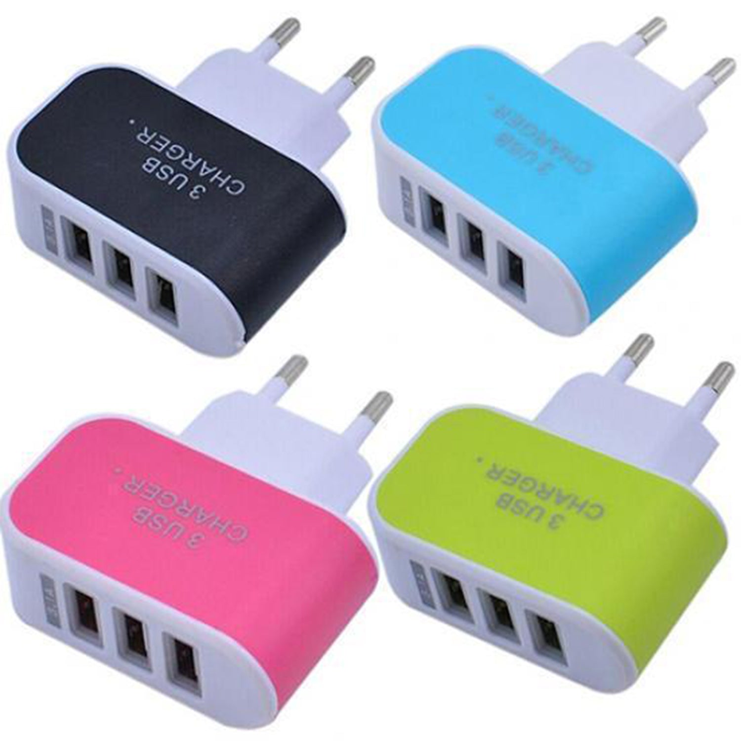 1705 Triple USB 3 Port Wall AC Adapter Charger for Mobile Phone (1Pc Only) DeoDap