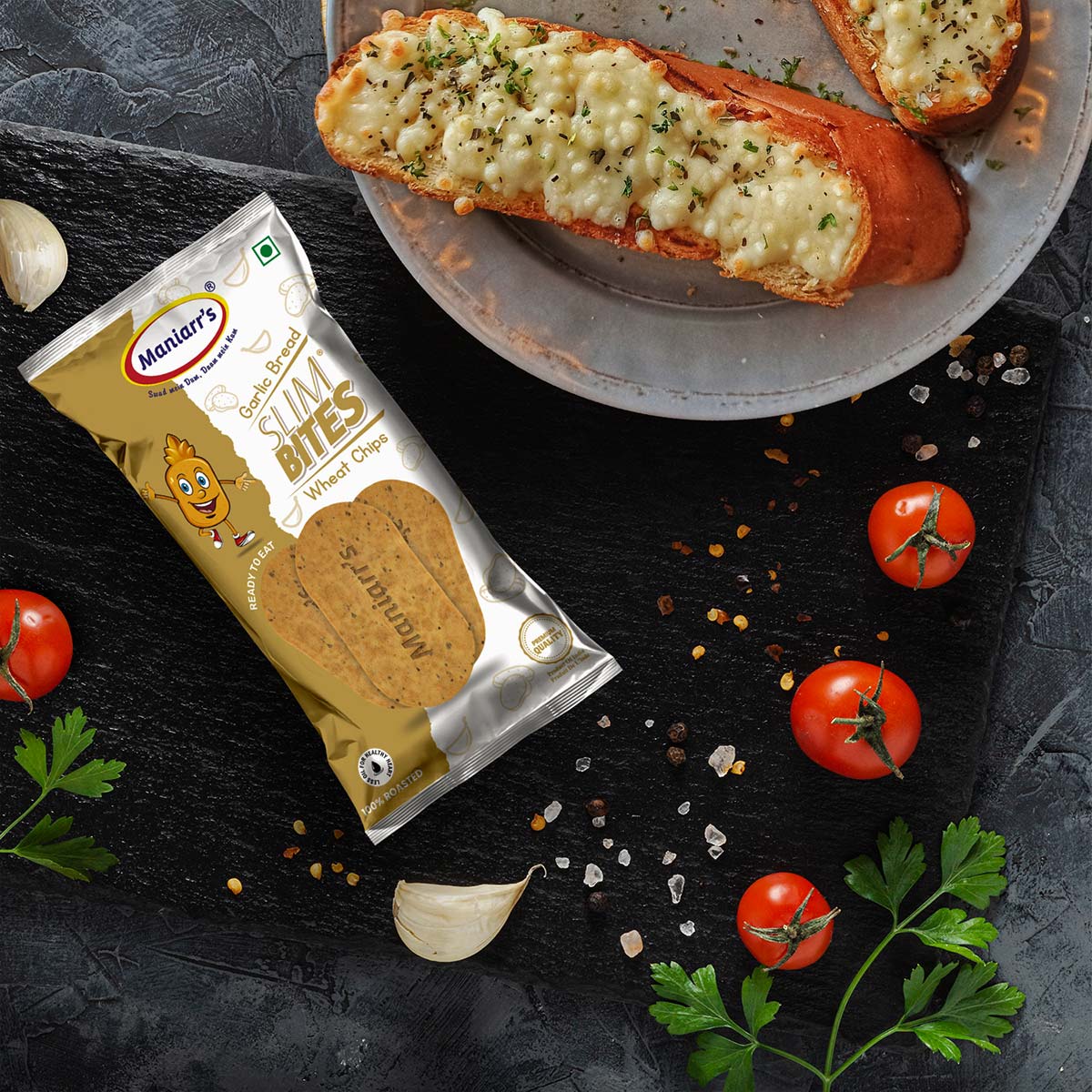 Maniarr's Garlic Bread Khakhra Wheat Chips (60gm)