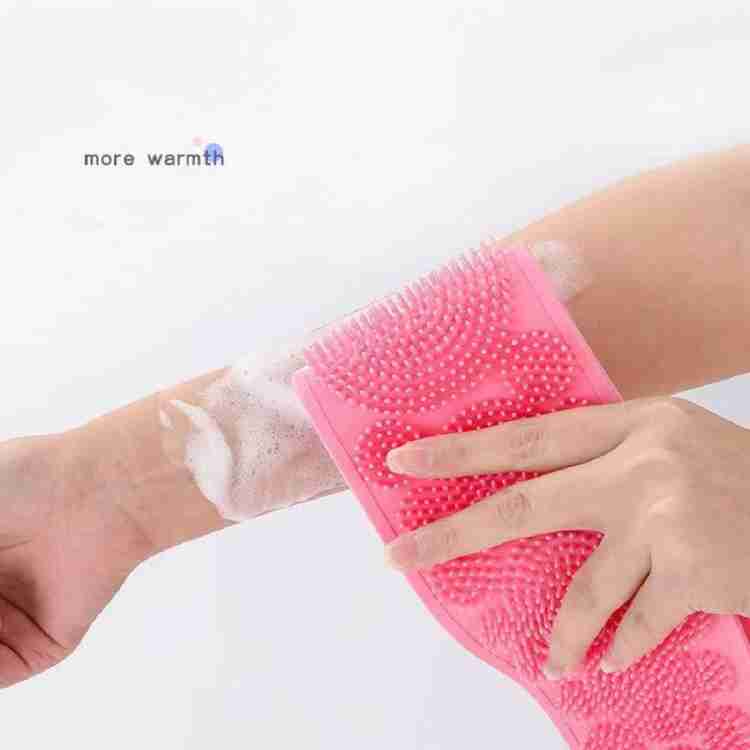 7274  Low Quality Bath Body Brush Towel Eco-Friendly Back Scrubber Shower Brush Silicone Bath Body Brush Towel Body Cleaning Bathroom Shower Strap