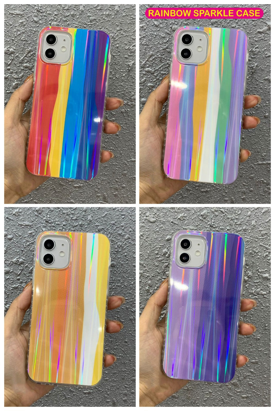 21301 Oppo's Rainbow Shine Hard Back Cover | Hard Rainbow Pattern Case | Glossy Rainbow finish Cover | For Girls Boys Women Kids |  With Hard Edges & Full Camera Protection