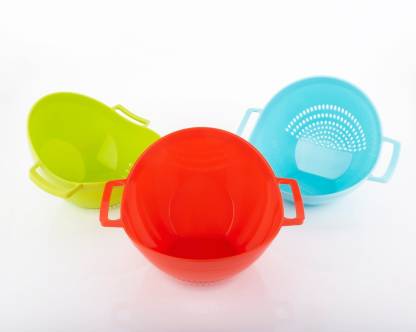 2222 Multipurpose Fruit Vegetable Strainer Colander Bowl with Handle DeoDap