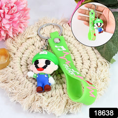 Cute Cartoon Silicone 3D Key Chain with Metal Hook & Strap (Pack of 1)