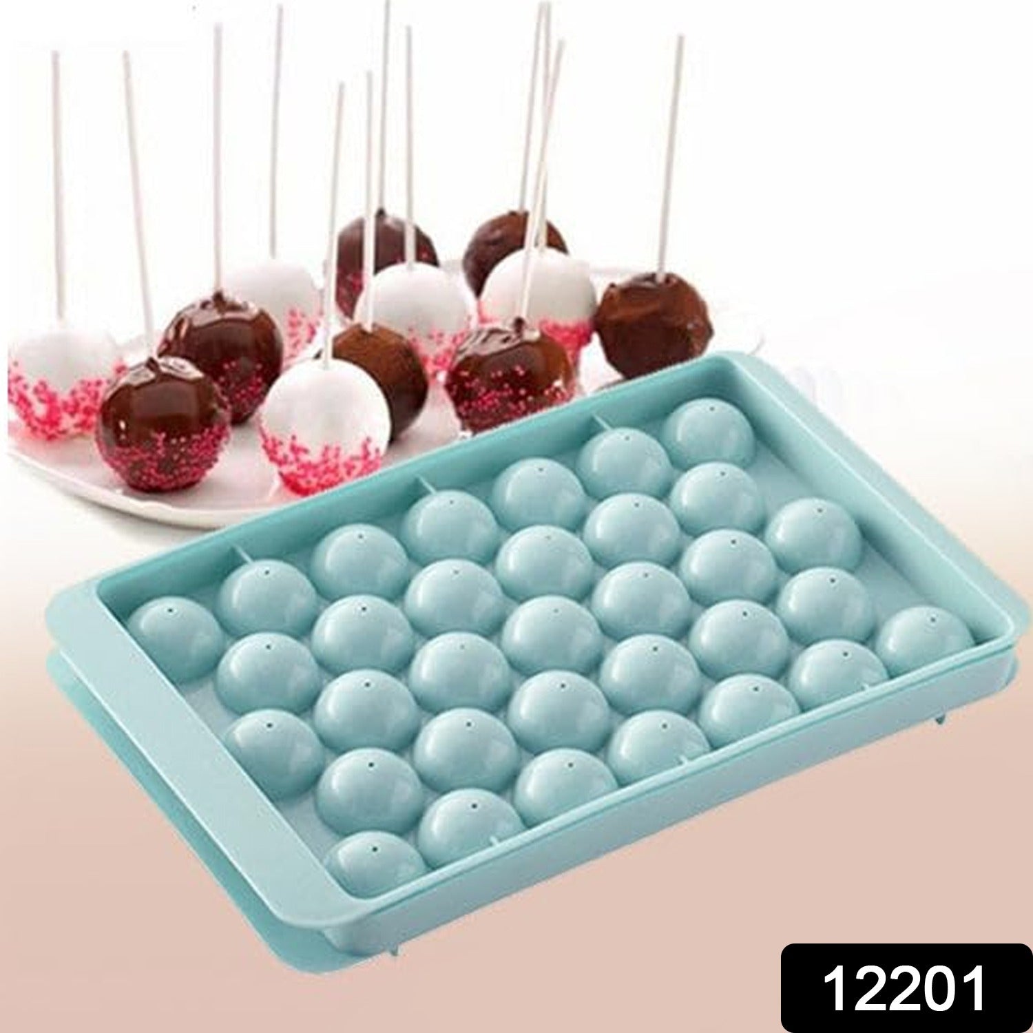 Plastic Round Reusable Ice Cube Ice Ball Mold / Lollipop Candy Maker 33 Moulds (16.5×10 Cm / 1 Pc)