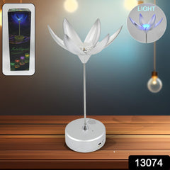 13074 Color Changing Lotus Flower Lamp with Music, Touch Open and Close, USB Rechargeable (1 Pc)