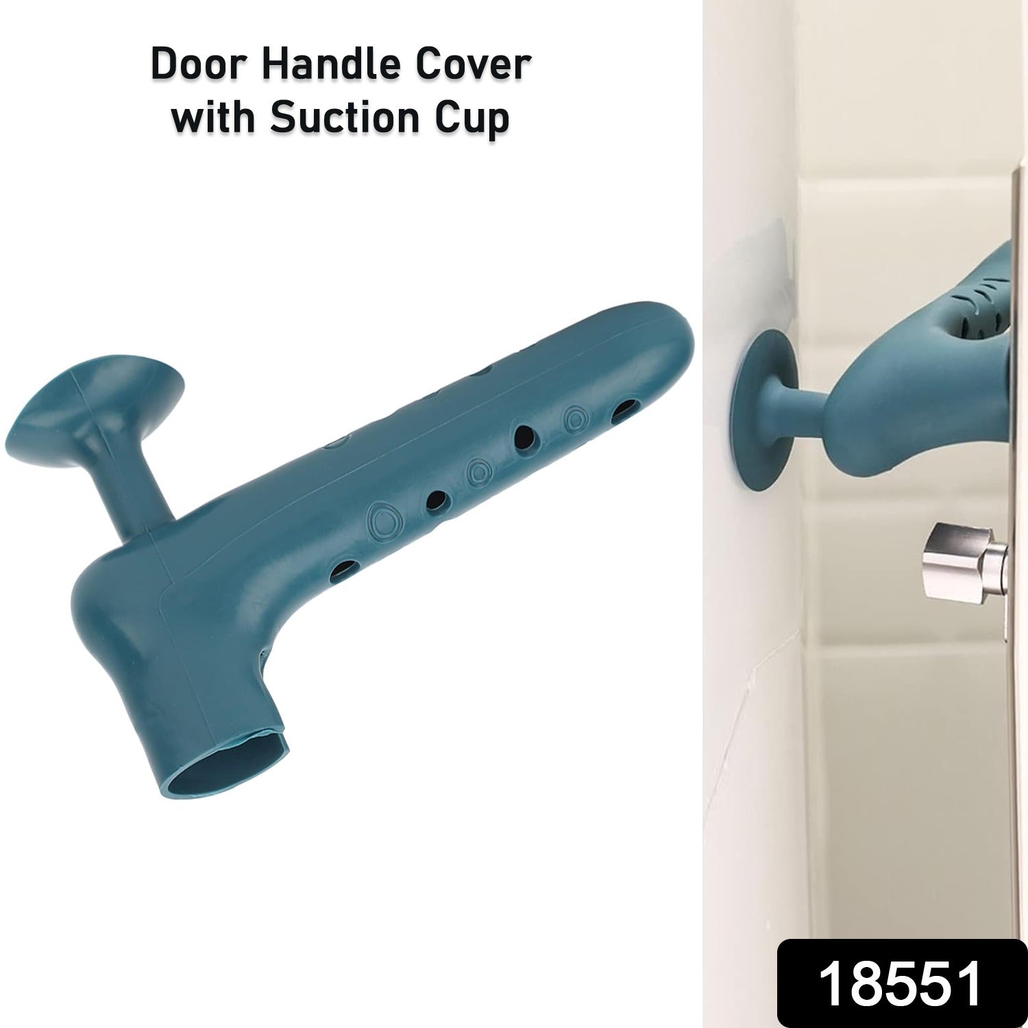 Silicone Door Handle Cover with Suction Cup (1 Pc / Mix Color)