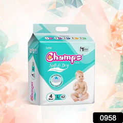 0958 Champs Soft and Dry Baby Diaper Pants  62 Pcs (Large Size  L62)