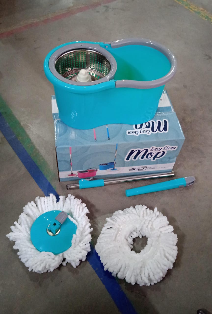 Easy Cleaning Mop with Bucket, for Floor Cleaning, 360° Spin Floor Cleaning (1 Set / Mix Color)