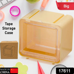 17611 Storage Box Storage Container Tape Storage Boxes Durable Convenient Plastic Transparent Lid Visible Tape Storage Box / Case for Office